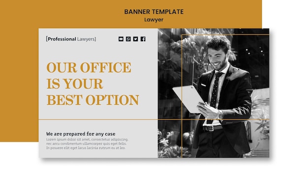 Free PSD banner law firm ad template