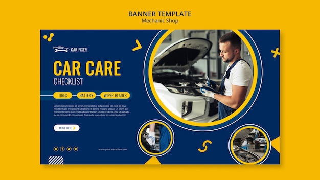 Free PSD banner mechanic shop template