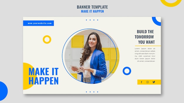 Free PSD banner memphis business ad template