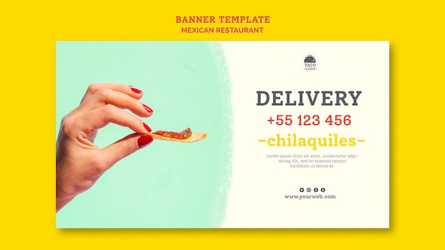 Free PSD banner mexican restaurant template