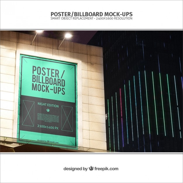 Free PSD banner mockup on a building