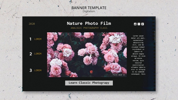 Banner nature photo film template