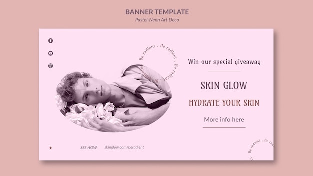 Free PSD banner pastel neo art design template