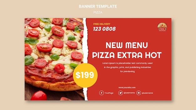 Banner pizza restaurant template