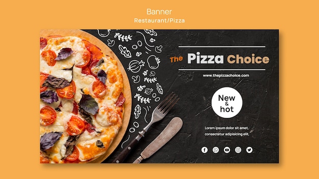 Free PSD banner pizza restaurant template