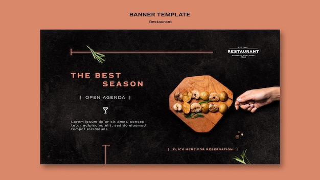 Free PSD banner restaurant promo template