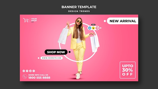 Banner shopping woman template