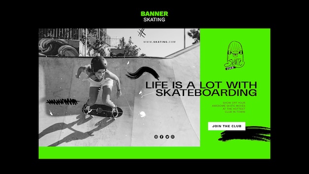 Free PSD banner skating ad template