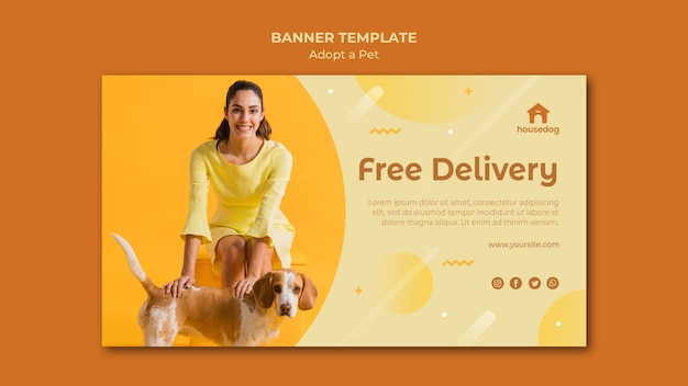 Free PSD banner template adopt a dog