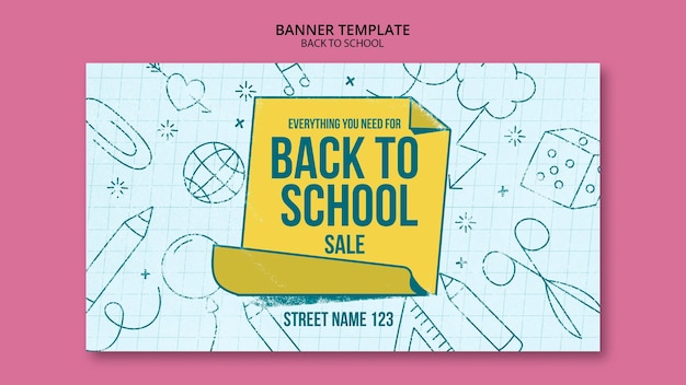 Free PSD banner template for back to school