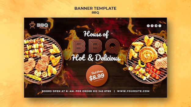 Free PSD banner template for barbecue