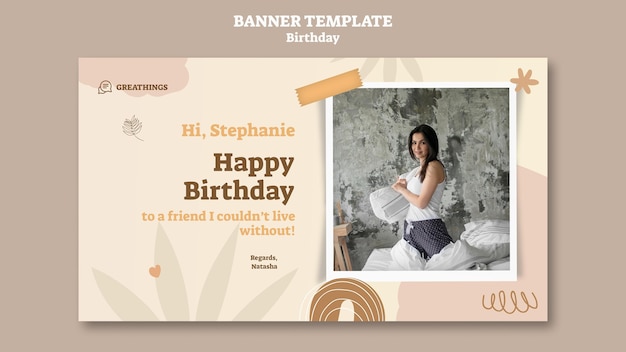 Free PSD banner template for birthday celebration