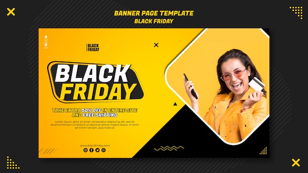 Free PSD banner template for black friday clearance