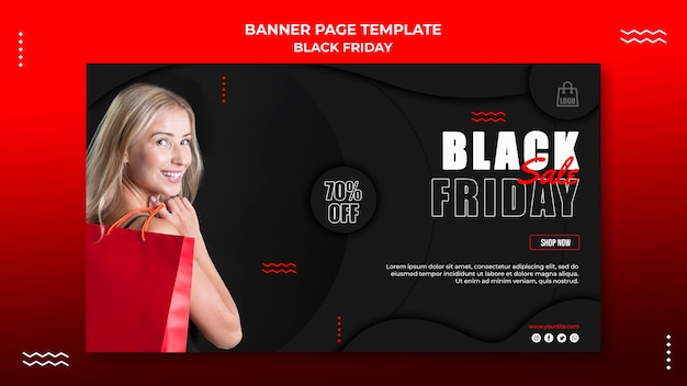 Free PSD banner template for black friday sale