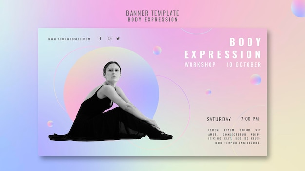 Free PSD banner template for body expression workshop