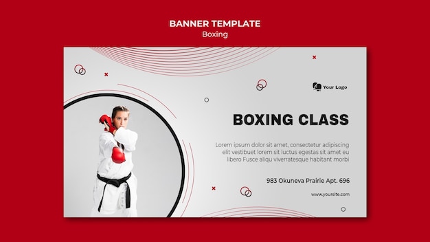 Free PSD banner template for boxing training