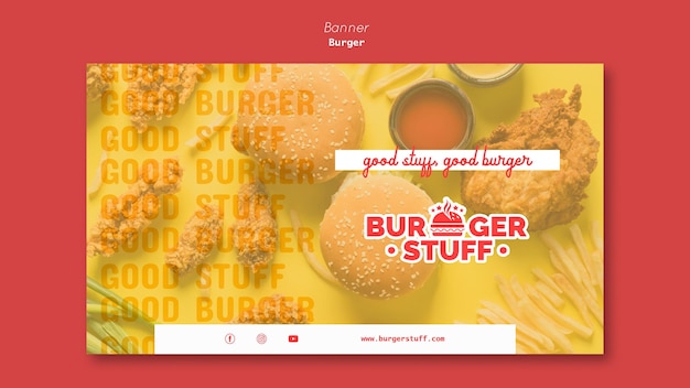 Free PSD banner template for burger diner