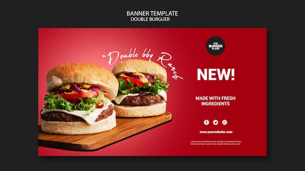 Banner template for burger restaurant