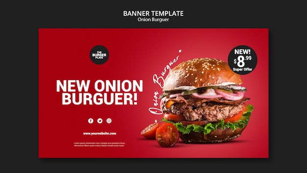 Banner template for burger restaurant