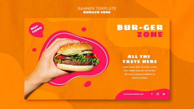 Free PSD banner template for burger restaurant