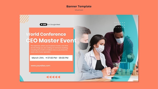 Free PSD banner template for ceo master event conference