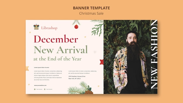 Free PSD banner template for christmas sale