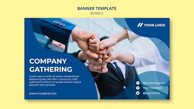 Free PSD banner template for company gathering