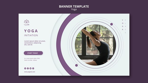 Banner template concept with yoga theme