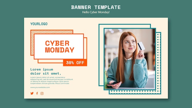 Banner template for cyber monday clearance