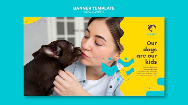 Free PSD banner template for dog lovers with female owner