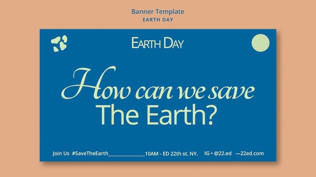 Free PSD banner template for earth day celebration