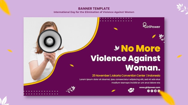 Banner template for elimination of violence against women