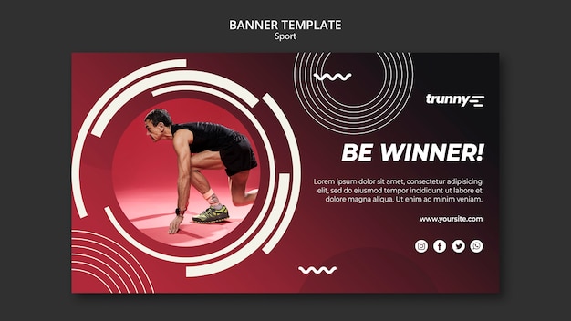 Banner template for fitness and sport