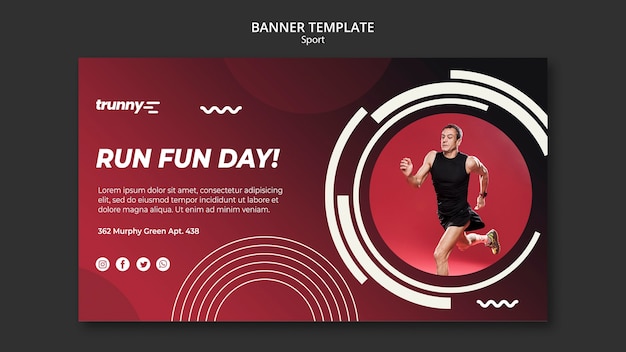 Free PSD banner template for fitness