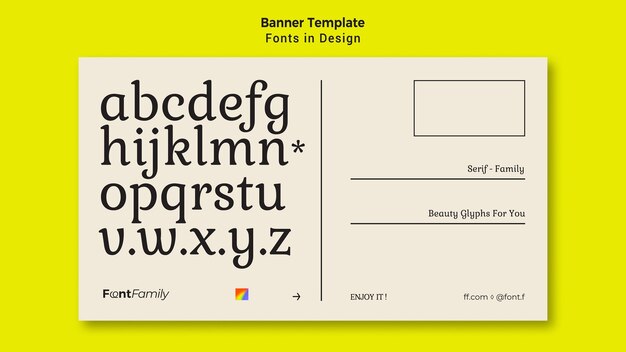 Banner template for fonts and design