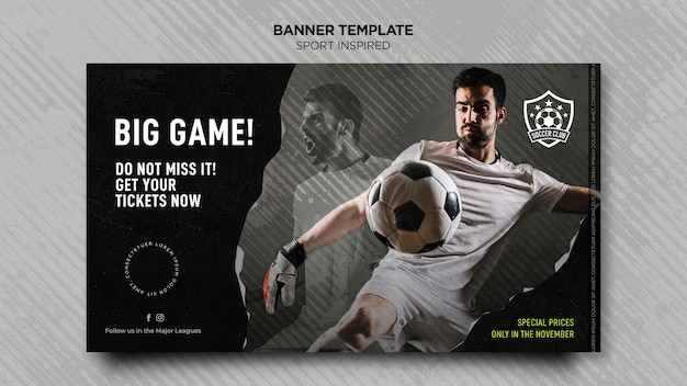 Free PSD banner template for football club