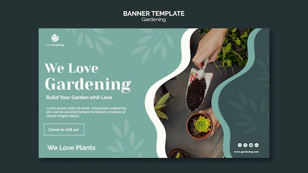 Free PSD banner template for gardening