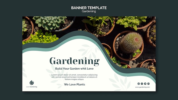 Free PSD banner template for gardening