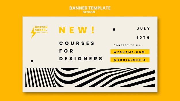 Free PSD banner template for graphic design courses