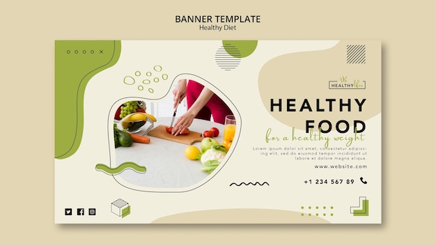 Free PSD banner template for healthy nutrition