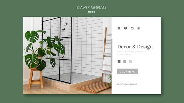 Free PSD banner template for home decor and design