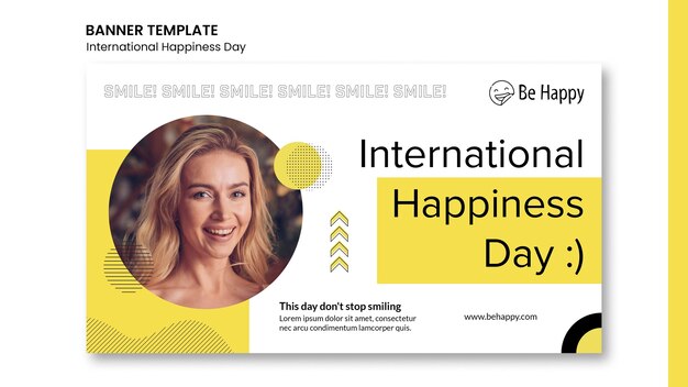 Banner template for international day of happiness