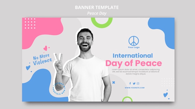 Free PSD banner template for international peace day celebration