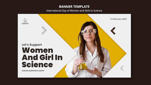 Banner template for international women and girls in science day