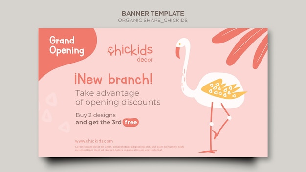 Free PSD banner template for kids interior decor store