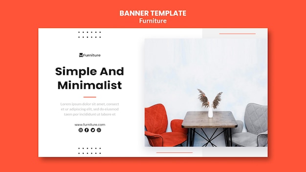 Banner template for minimalist furniture designs