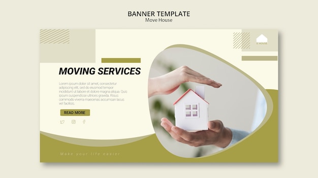 Free PSD banner template for moving house services