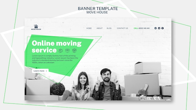 Free PSD banner template for moving service design