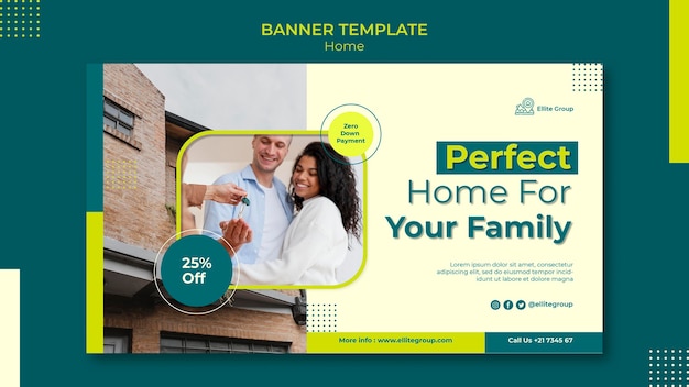 Banner template for new family home