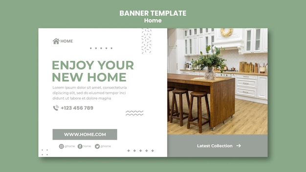 Free PSD banner template for new home interior design